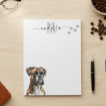 Boxer Watercolor Monogram Personalized  Notepad<br><div class="desc">This design may be personalized in the area provided by changing the photo and/or text. Or it can be customized by clicking Personalize this Template and then choosing the click to customize further option and delete or change the color of the background, add text, change the text color or style,...</div>