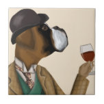 Boxer Wine Snob Ceramic Tile<br><div class="desc">Boxer Wine Snob by Fabfunky. Features a well-dressed boxer enjoying wine. | 190951D</div>