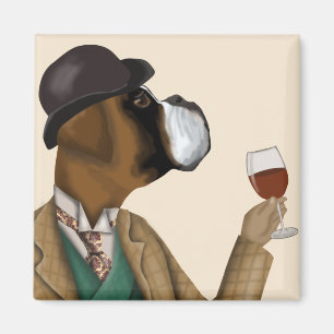Boxer Wine Snob Magnet