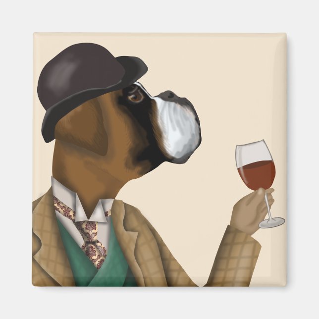 Boxer Wine Snob Magnet (Front)