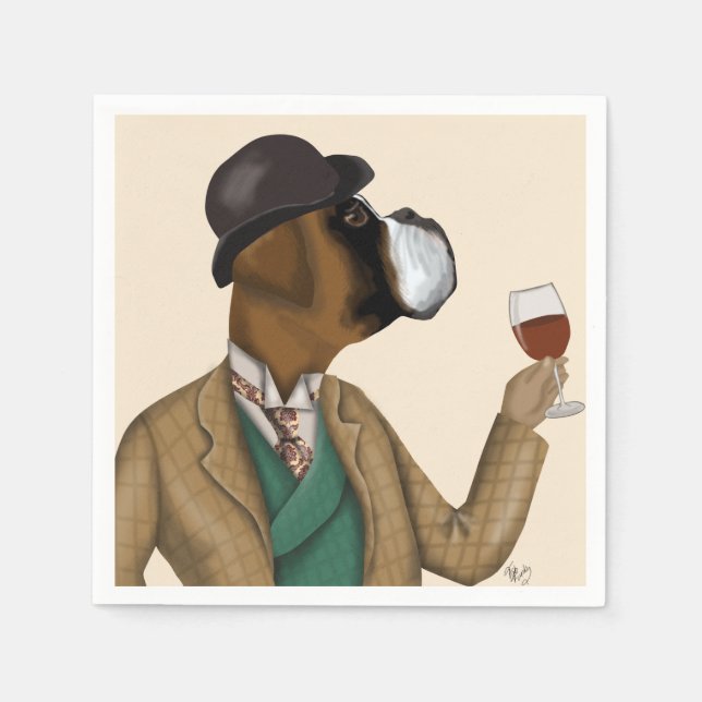 Boxer Wine Snob Napkins (Front)