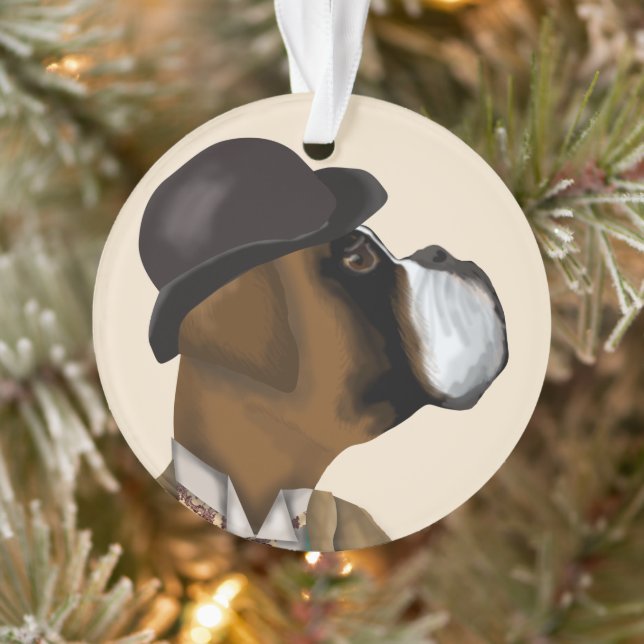 Boxer Wine Snob Ornament (Tree)