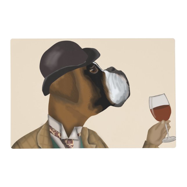 Boxer Wine Snob Placemat (Front)