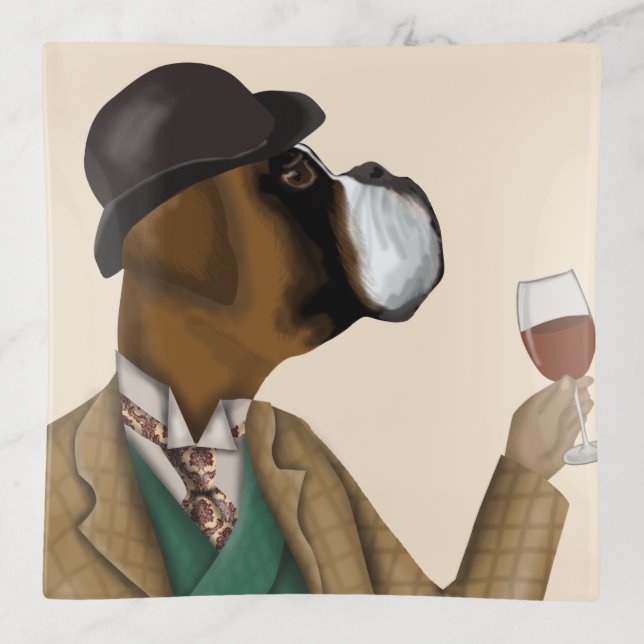 Boxer Wine Snob Trinket Tray (Front)