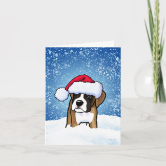 Boxer Winter Christmas Card