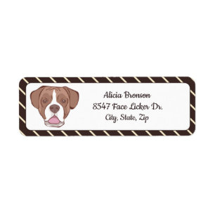 Boxer with Cream Diagonal Stripes Label