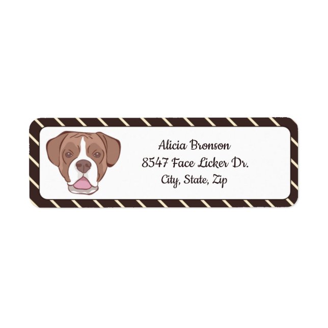 Boxer with Cream Diagonal Stripes Label (Front)