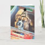 Boxer With Eyes Closed Happy Birthday Card