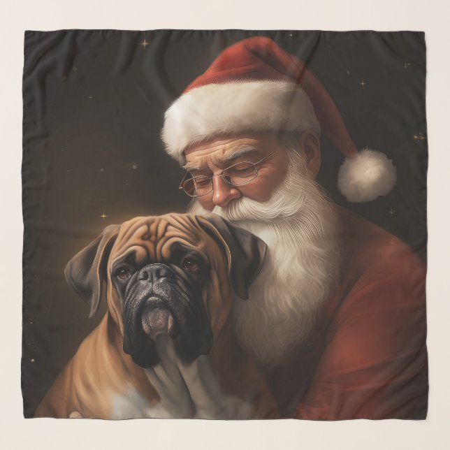 Boxer With Santa Claus Festive Christmas Scarf (Front)