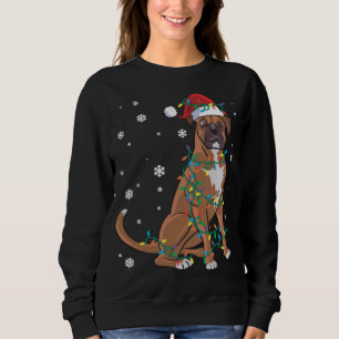 Boxer Wrapped In Christmas Lights Dog Sweatshirt