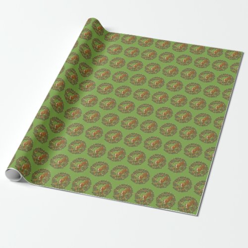 Boxer Wreath Wrapping Paper
