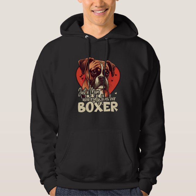 Boxerdog with heartdecoration Boxermom  4 Hoodie (Front)