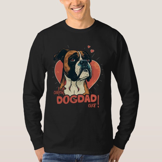 Boxerdog With Heartdecoration  Coolest Dogdad T-Shirt (Front)