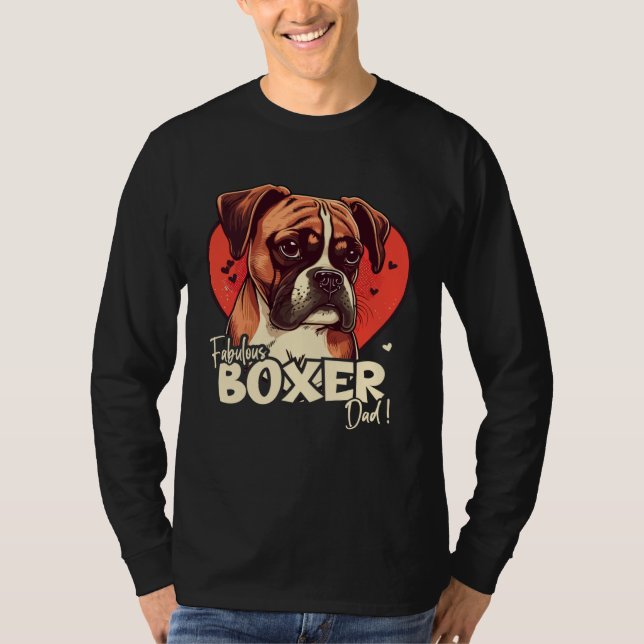 Boxerdog With Heartdecoration Fabulous Boxerdad T-Shirt (Front)