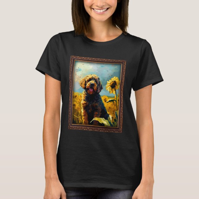 Boxerdoodle Painting Sunflower Flower Mom Women Fl T-Shirt (Front)