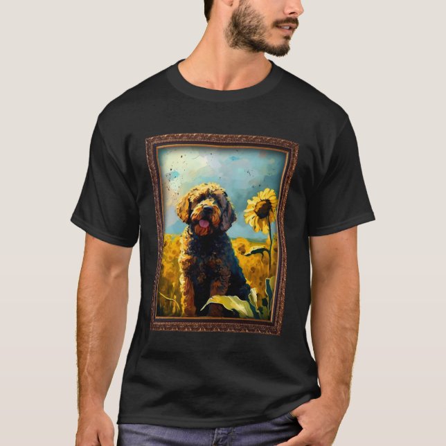Boxerdoodle Painting Sunflower Flower Mom Women Fl T-Shirt (Front)