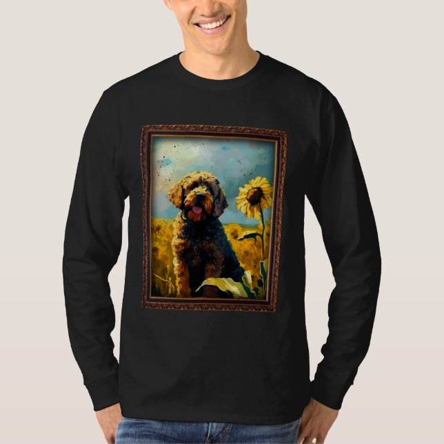 Boxerdoodle Painting Sunflower Flower Mom Women Fl T-Shirt (Front)