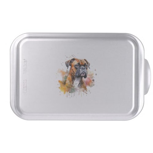 BoxerLove Watercolor Artwork _ Loyal Canine Breed  Cake Pan