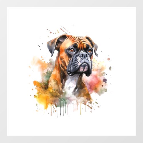 BoxerLove Watercolor Artwork _ Loyal Canine Breed Wall Decal