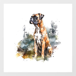 BoxerLoveArt Vibrant Watercolor Painting of Loyal Wall Decal