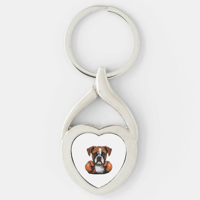 BoxerLoveK9's Designer Art Keychain (Front)