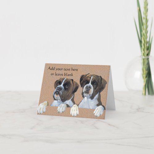 Boxers Dog Note card Thank you cards