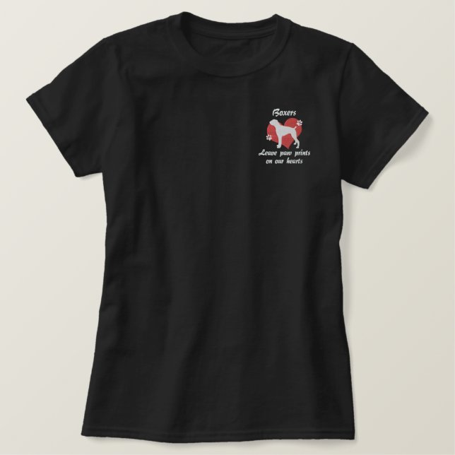 Boxers Leave Paw Prints Embroidered Shirt (Design Front)