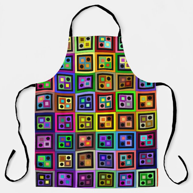 Boxes and Dots Allover Print Apron (Front)