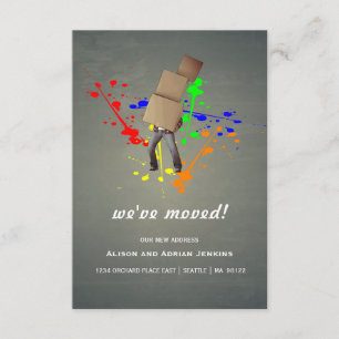 Boxes and Paint Splatter Change of Address Announcement