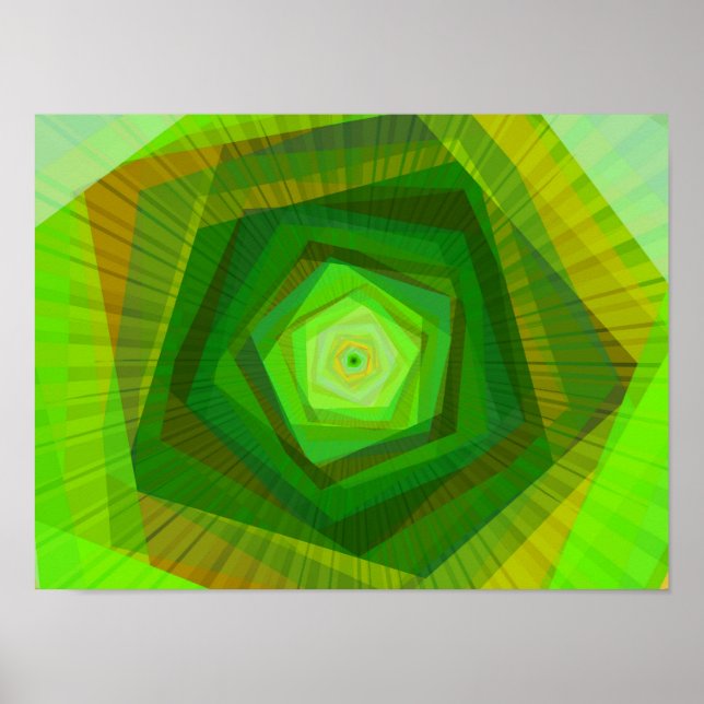 Boxes Cool Abstract Fine Fractal Art Poster (Front)