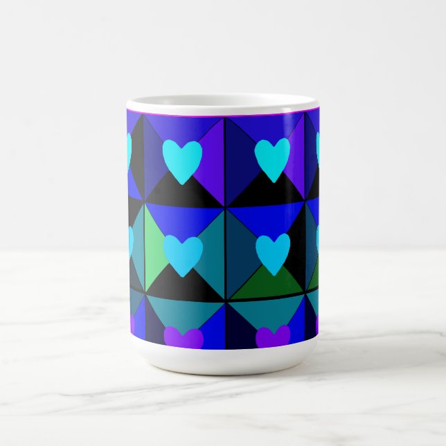 Boxes of Blue Hearts Color Morph Mug (Center)