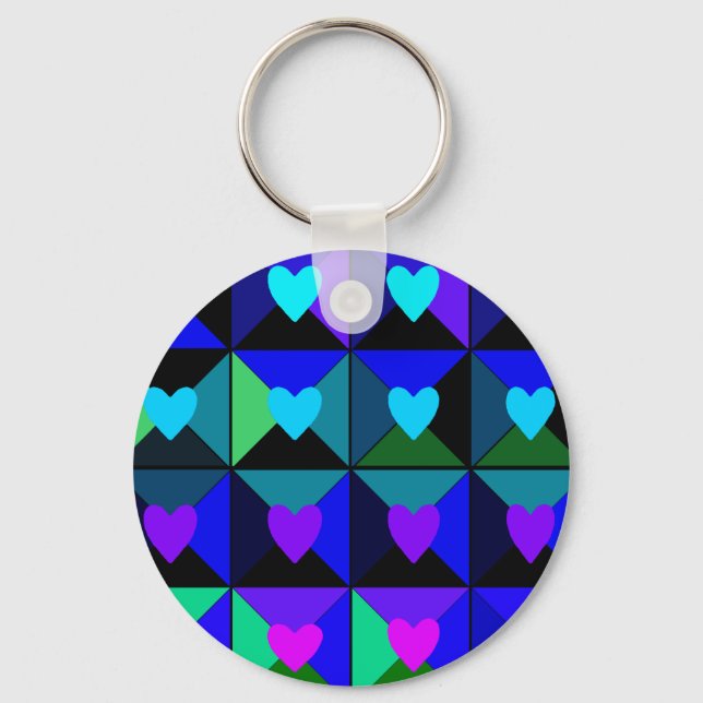 Boxes of Blue Hearts Keychain (Front)