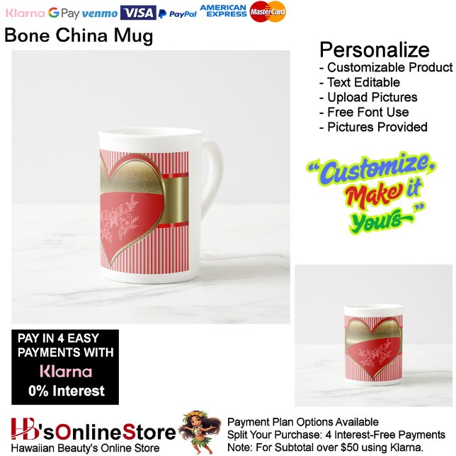 Boxes of Hearts Bone Specialty China Mug (Boxes of Hearts Bone Specialty China Mug.)