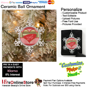 Boxes of Hearts Snowflake Framed Ornament