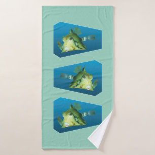 Boxfish - Design gradient blue background Bath Towel