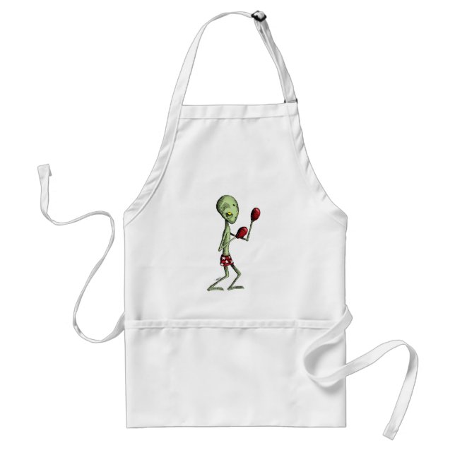 Boxing Alien Adult Apron (Front)