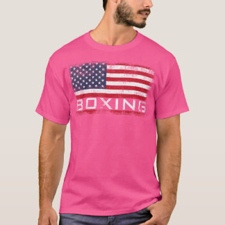 Boxing American Flag Gloves Fight Ring Punch Match T-Shirt