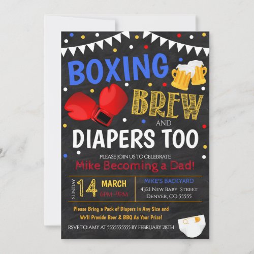 Boxing and Beer Baby Shower Invitation