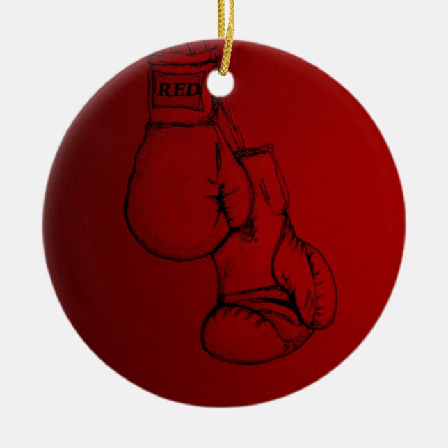 Boxing art straight to the Punch. Ceramic Ornament (Front)
