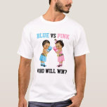 Boxing Babies Boy Girl Gender Reveal Blue Or Pink T-shirt at Zazzle