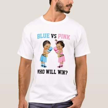 Boxing Babies Boy Girl Gender Reveal Blue Or Pink T-shirt by nawnibelles at Zazzle