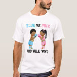 Boxing Babies Boy Girl Gender Reveal Blue Or Pink T-shirt at Zazzle