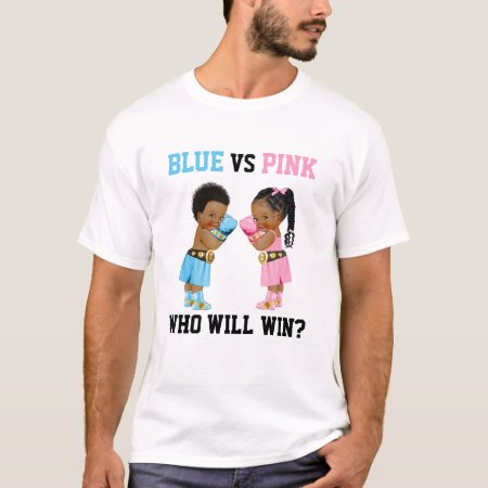 Boxing Babies Boy Girl Gender Reveal Blue Or Pink T-shirt