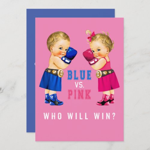 Boxing Babies Gender Reveal Party Invitation