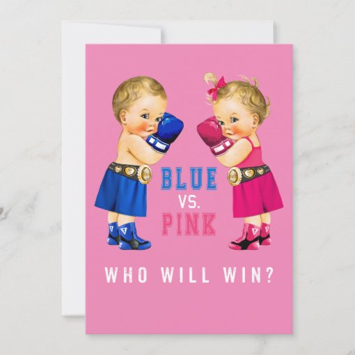 Boxing Babies Gender Reveal Party Invitation Zazzle