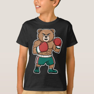 Boxing Bear Funny Tough Fighter Cartoon  T-Shirt