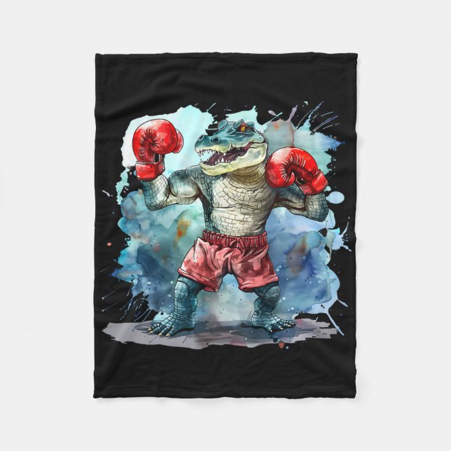Boxing Bear Lover Boxing Gloves Kickboxing Funny B Fleece Blanket (Front)
