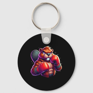 Boxing Beaver Boxer Kickboxer Mma Fighter Martial Keychain