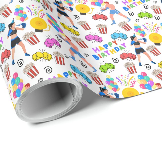 Boxing Birthday Gift Wrapping Paper (Roll Corner)