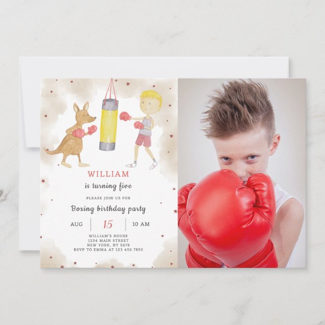 Boxing Birthday Invitation With photo (Front)